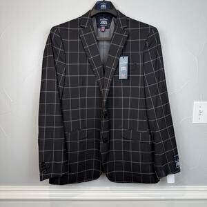 Savile Row Company London Box Plaid 2-Piece Suit 44L 38W NWT